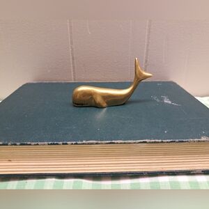 Vintage Brass Whale Figurine 3.25 Inches Long